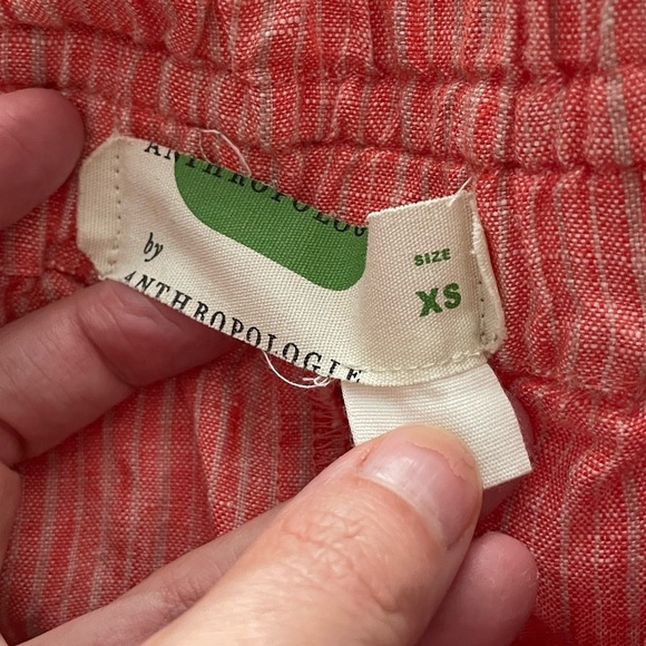 Anthropologie Red Linen Embroidered Shorts Size XS - Picture 5 of 7